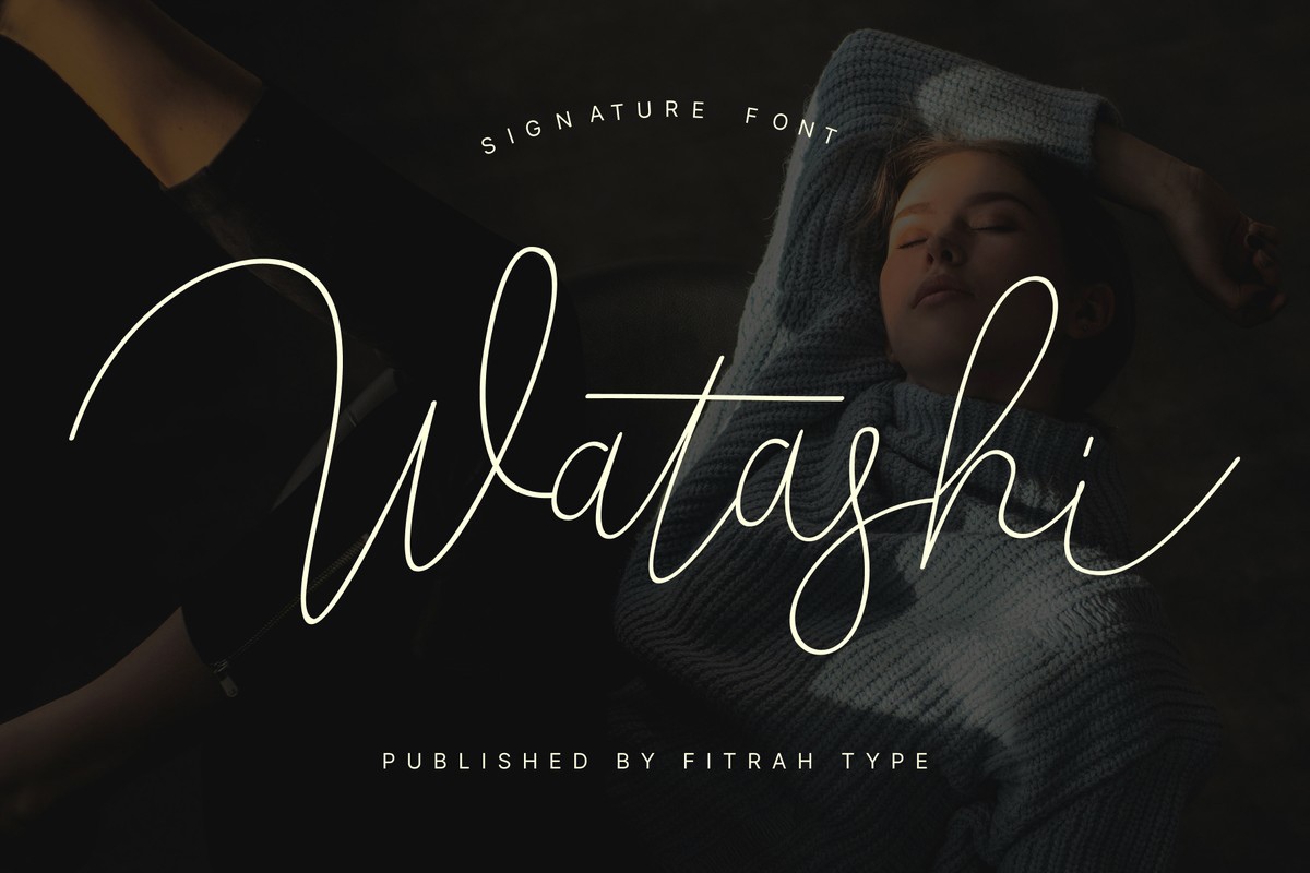 Пример шрифта Watashi Signature Regular
