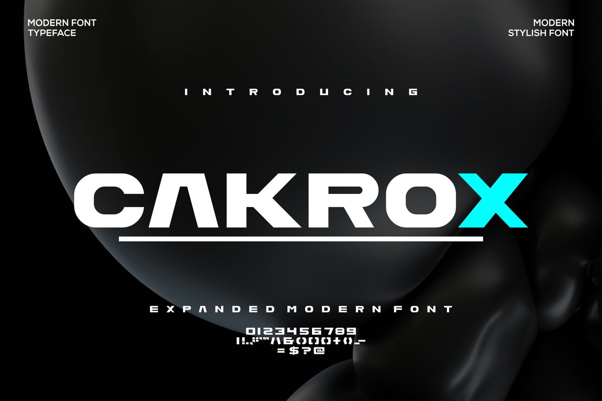 Пример шрифта Cakrox Regular