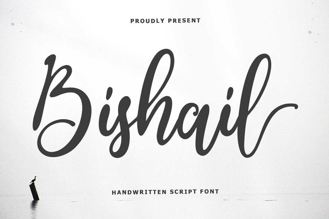 Пример шрифта Bishail Script Regular
