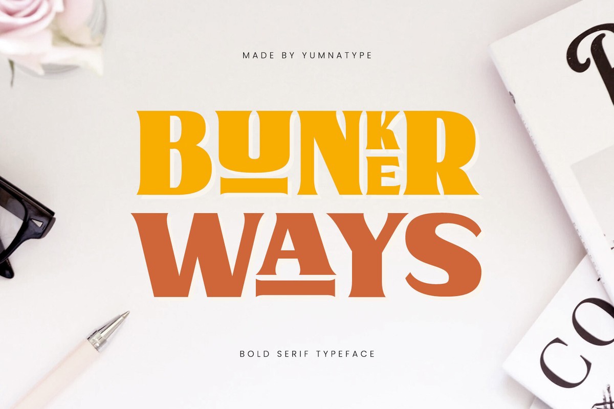 Пример шрифта Bunker Ways Regular