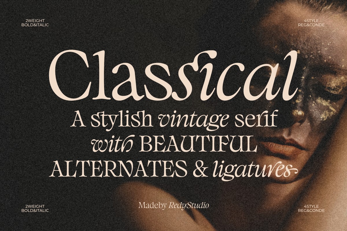 Пример шрифта Classical Bold Condensed