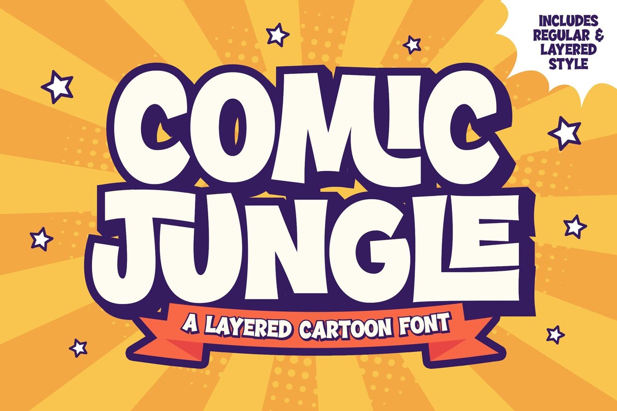 Пример шрифта Comic Jungle Regular