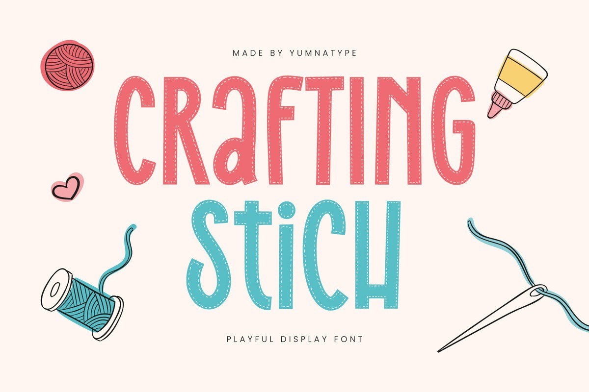 Пример шрифта Crafting Stich Regular