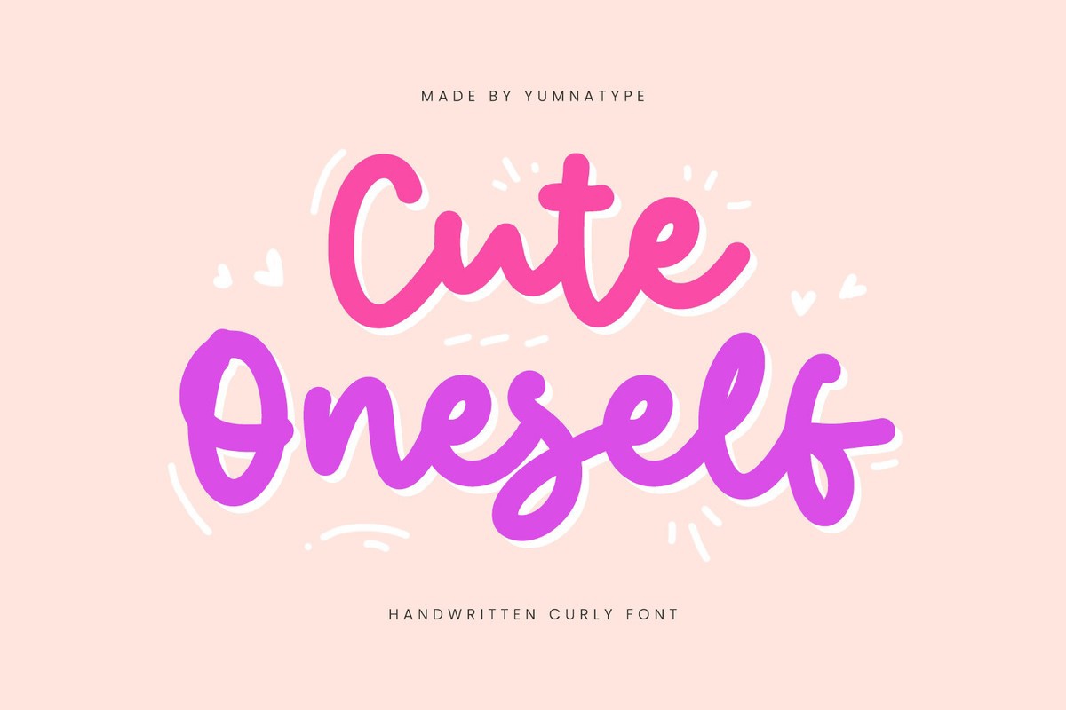 Пример шрифта Cute Oneself Regular