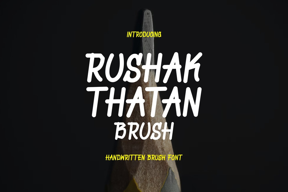 Пример шрифта Rushak Thatan Brush Regular