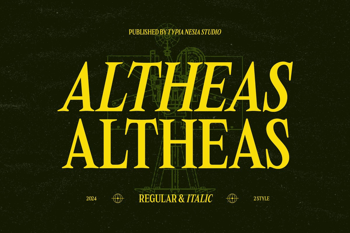 Пример шрифта Altheas Regular