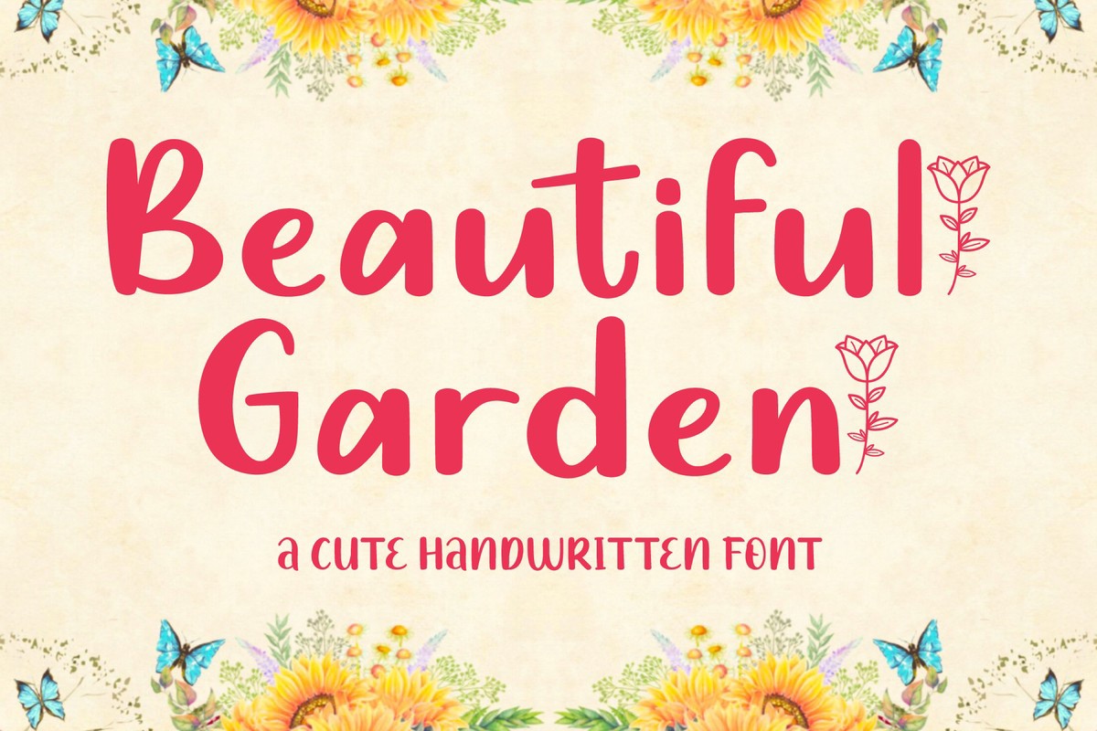 Пример шрифта Beautiful Garden Italic