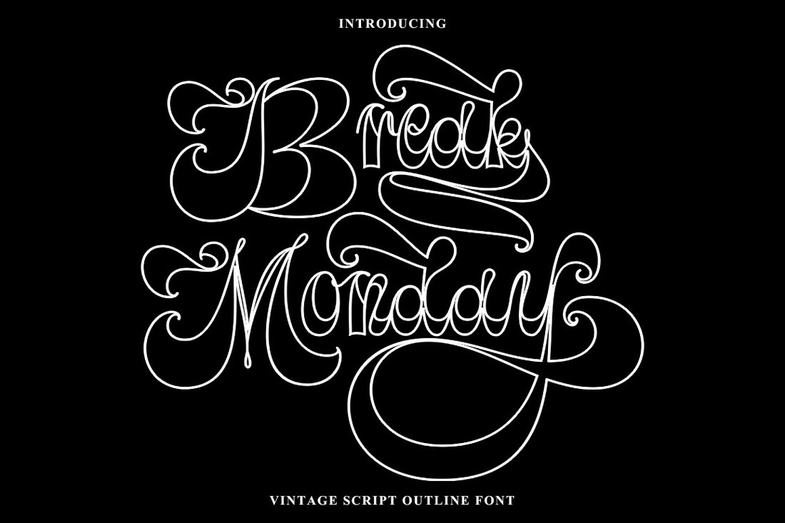 Пример шрифта Break Monday Outline Outline